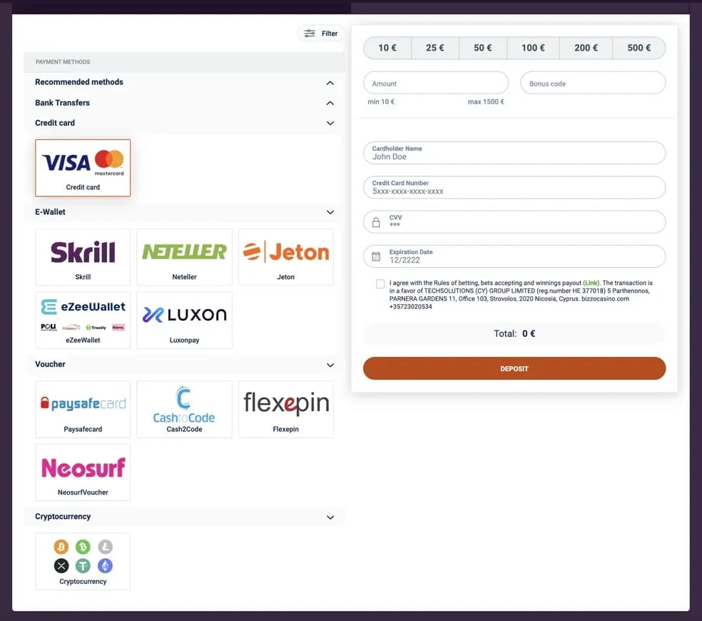 Gambling info site - Bizzo Casino